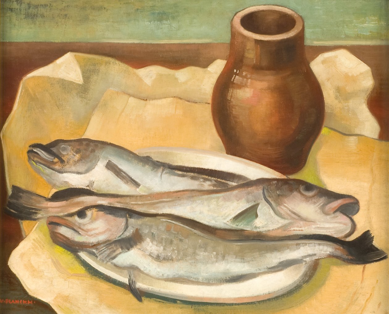 魚のある静物 作： Viktor Planckh