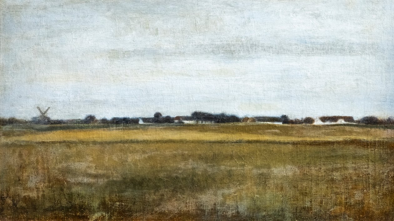 フレデリクスダール近郊のビルムの風景、夏 作： ヴィルヘルム・ハンマースホイ