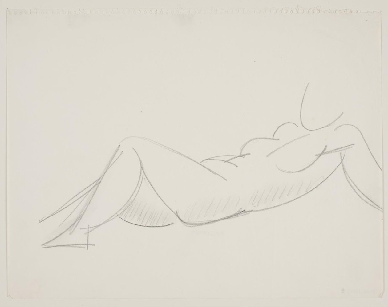 リクライニングの女性モデル、足を左に向ける 作： Wilhelm Lundstrom