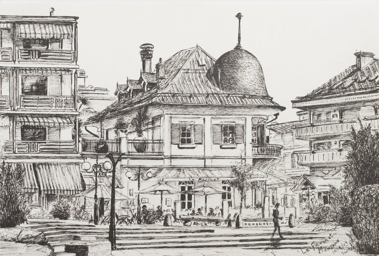 スイス、モンタナ州、「Le Farinet」2009、（Ink on Paper） 作： ヴィンセントアレクサンダーブース