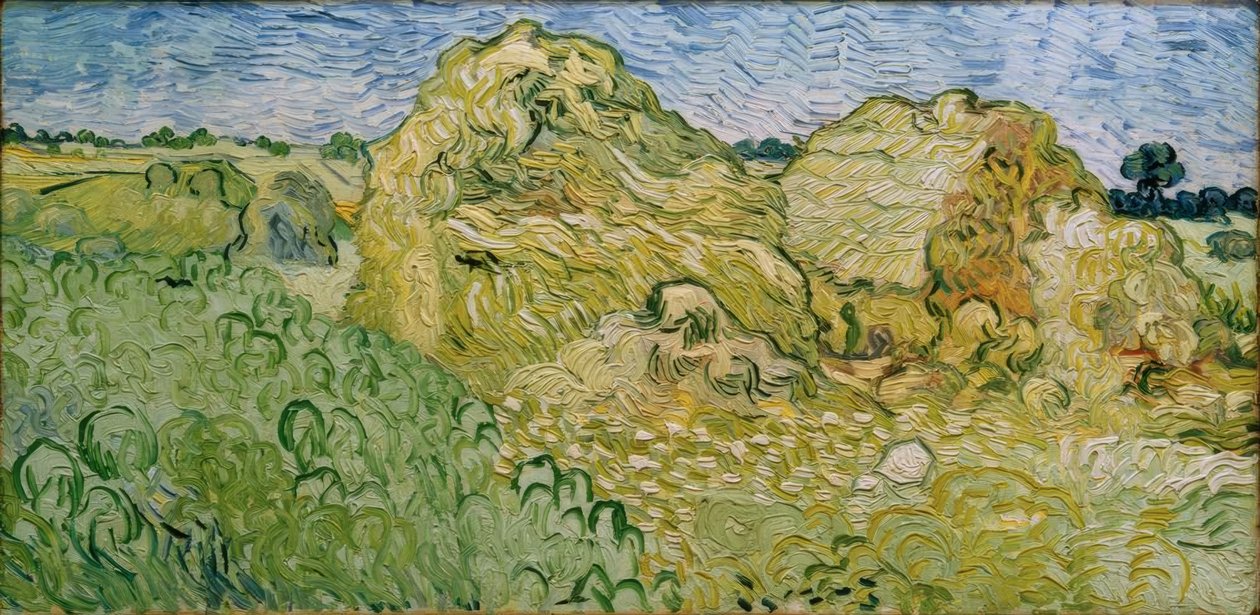 干し草の山のフィールド 作： ヴィンセント・ヴァン・ゴッホ