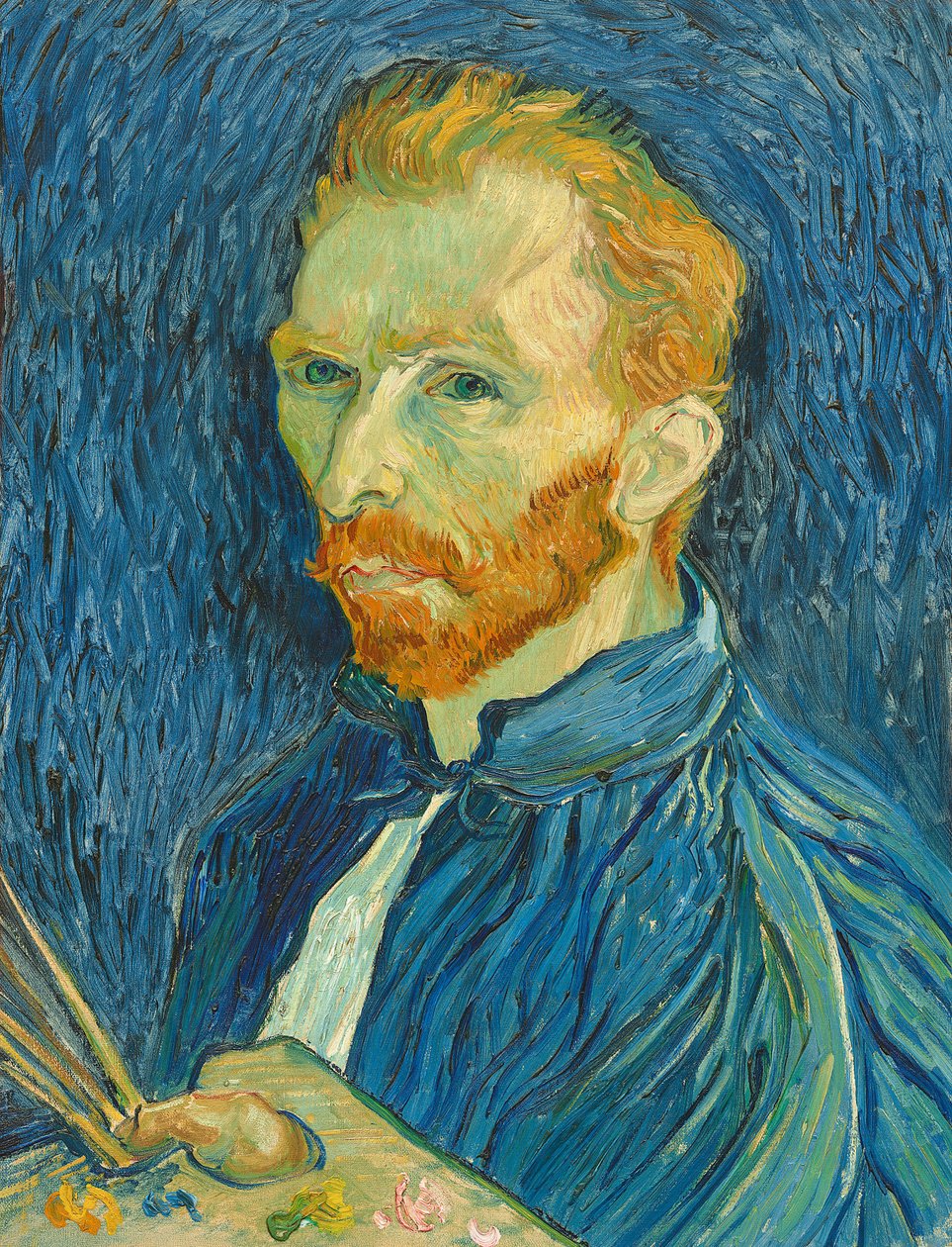 自画像、1889 作： ヴィンセント・ヴァン・ゴッホ