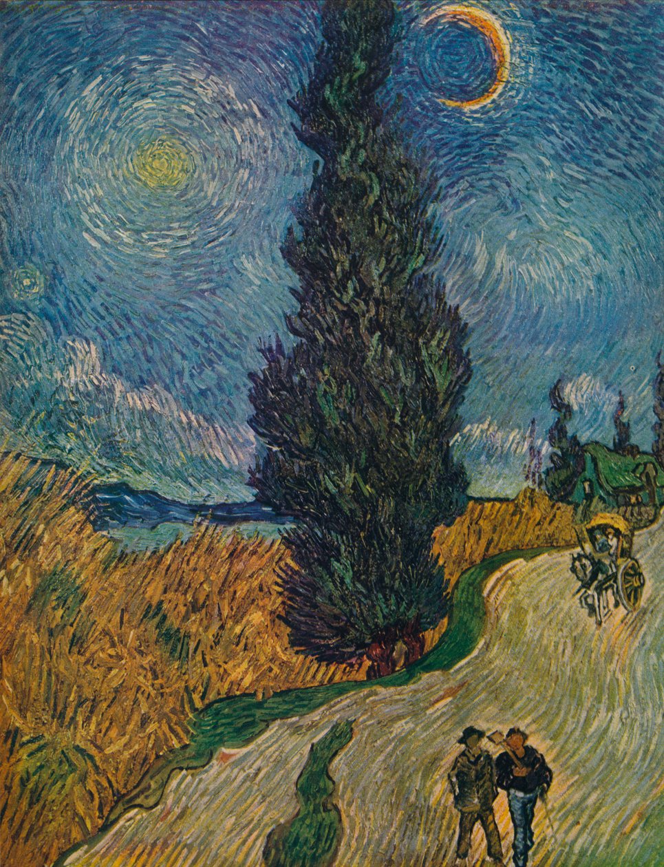 La Route Aux Cypres、1890 作： ヴィンセント・ヴァン・ゴッホ