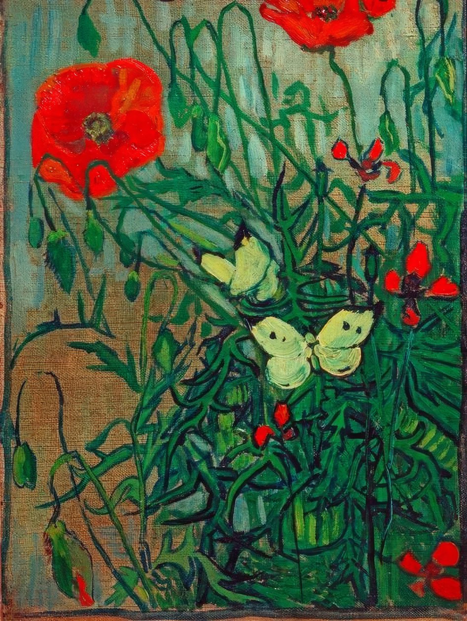 ケシの花の蝶 作： ヴィンセント・ヴァン・ゴッホ
