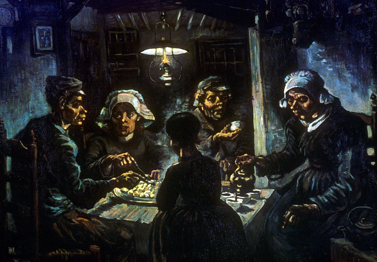 ポテトイーターズ、1885 作： ヴィンセント・ヴァン・ゴッホ