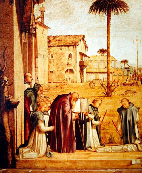 聖ジェロームの埋葬の詳細、c.1507-09 作： ヴィットーレカルパッチョ
