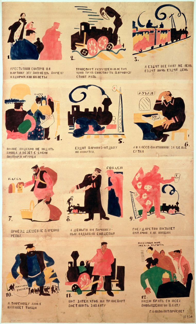 ロシア鉄道広告、1921年 作： ウラジーミル・マヤコフスキー
