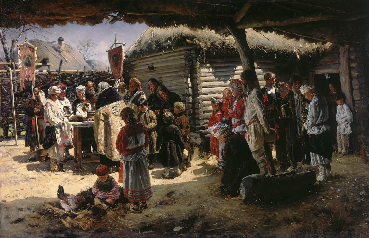 復活祭の祈り」、1887～1888年。 作： ウラジミール・イェゴロヴィッチ・マコフスキー