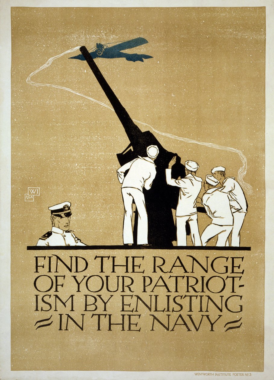 WW1米国海軍採用ポスター、1918年公開 作： ヴォイッチプレシッヒ