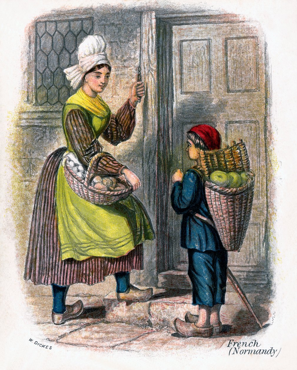果物を売るフランス人女性と子供」1809年 作： W厚