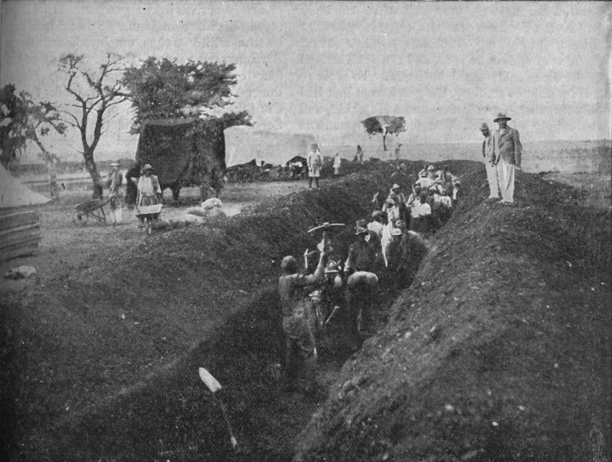 マフェキング：トレンチを掘る先住民、1902 作： WHウィークス