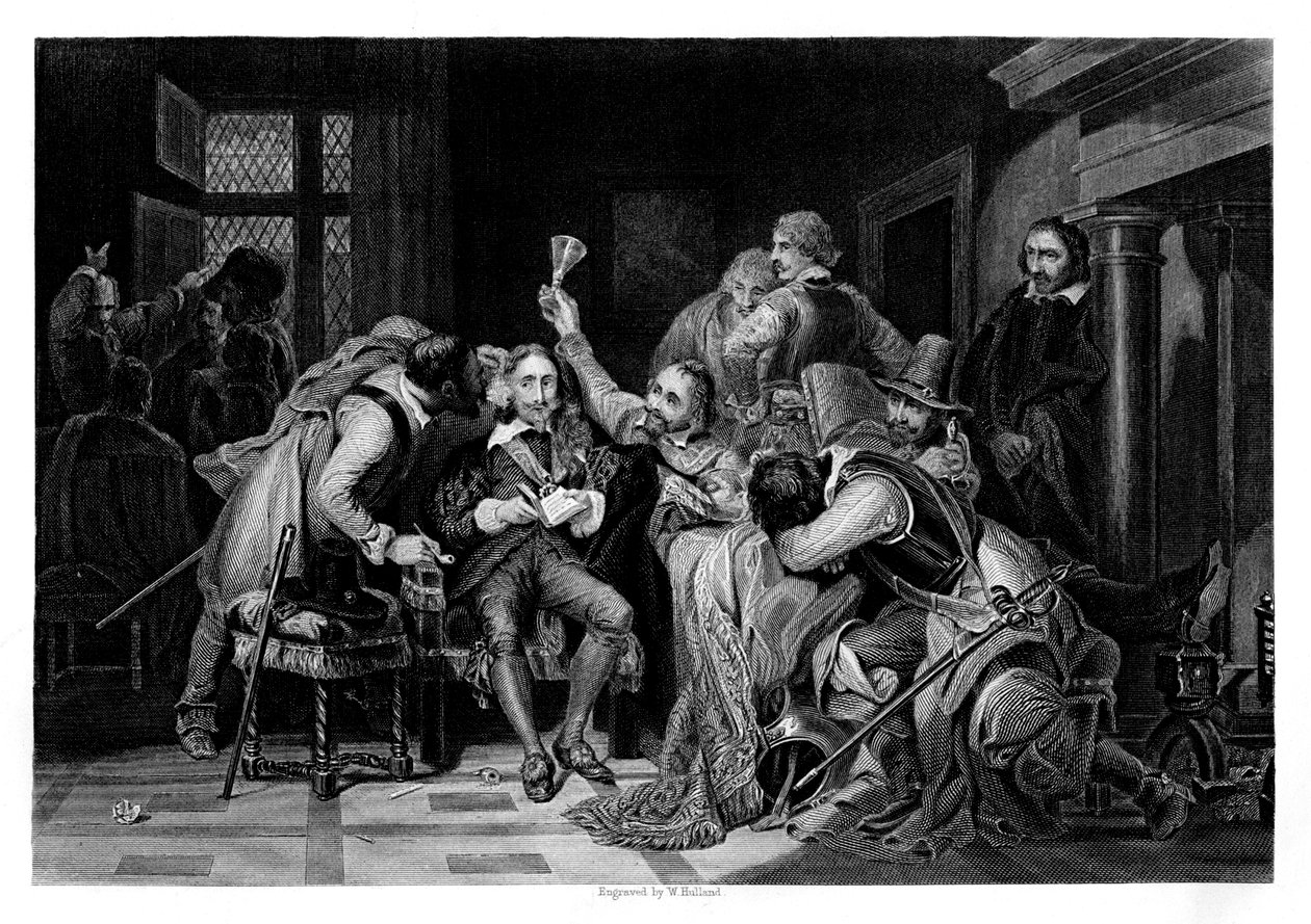 警備室にいるチャールズ1世、1860年 作： W・ハランド