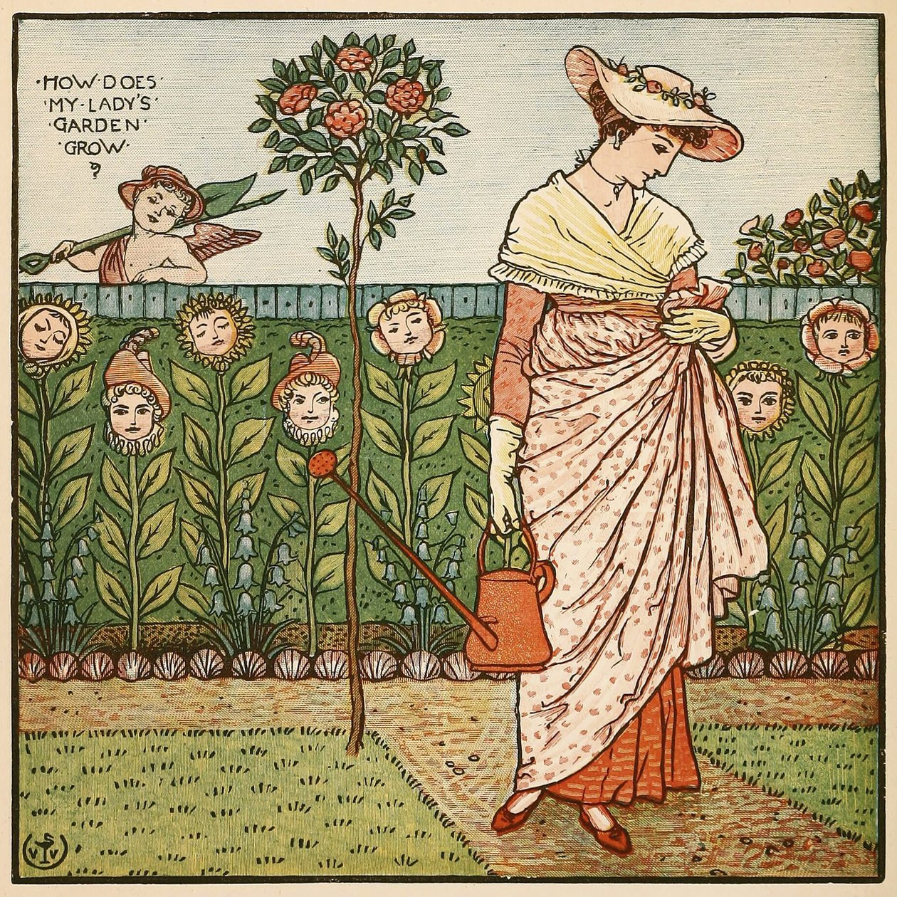 ウォルタークレーンの絵本、パブからどのように私の女性の庭は成長しますか。 1889 作： ウォルター・クレーン