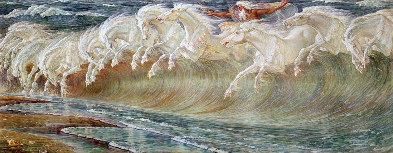 ネプチューンの馬、1892 作： ウォルター・クレーン