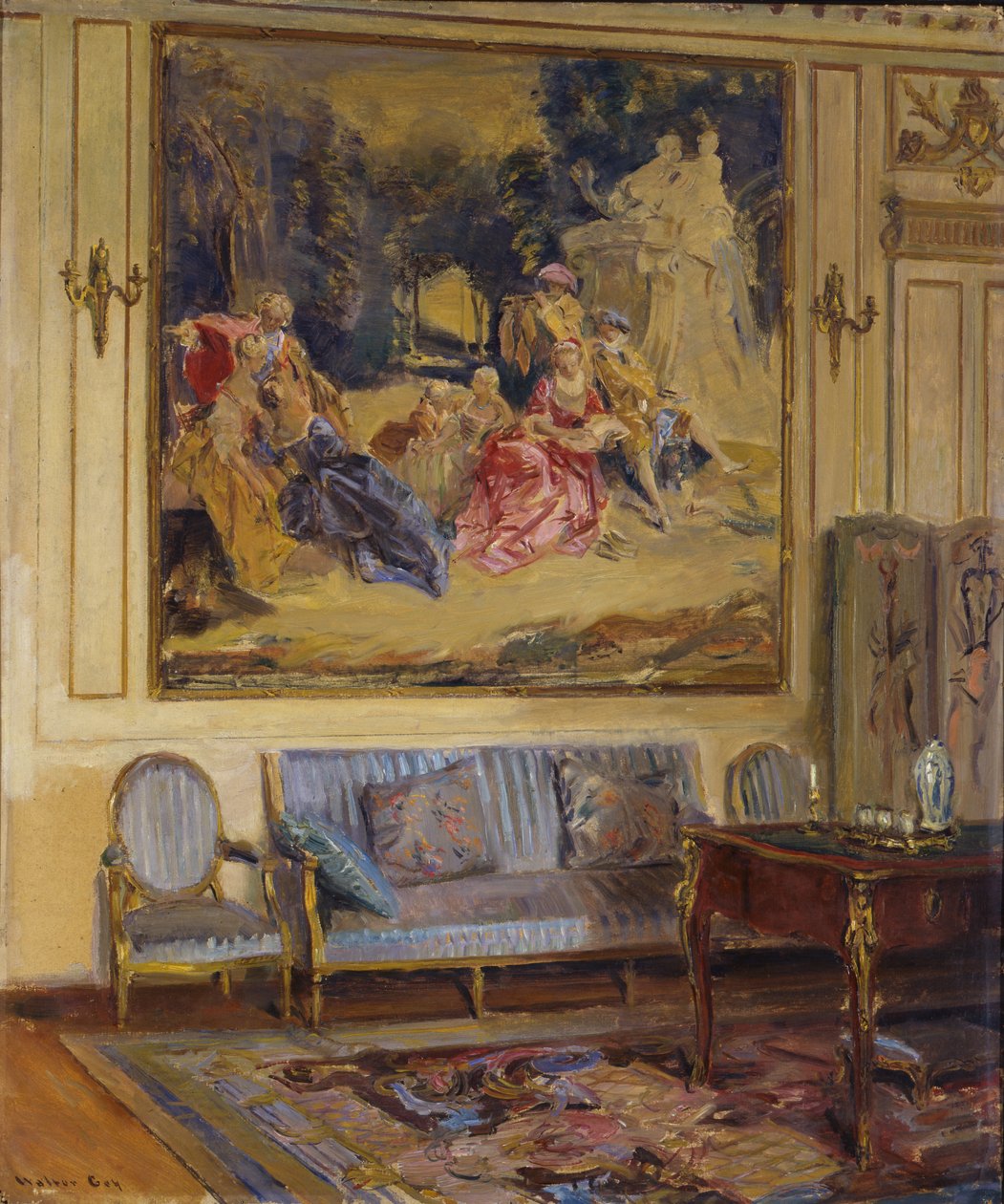 ブドワール、シャトー・ドゥ・シャアリス、1914年 作： ウォルターゲイ