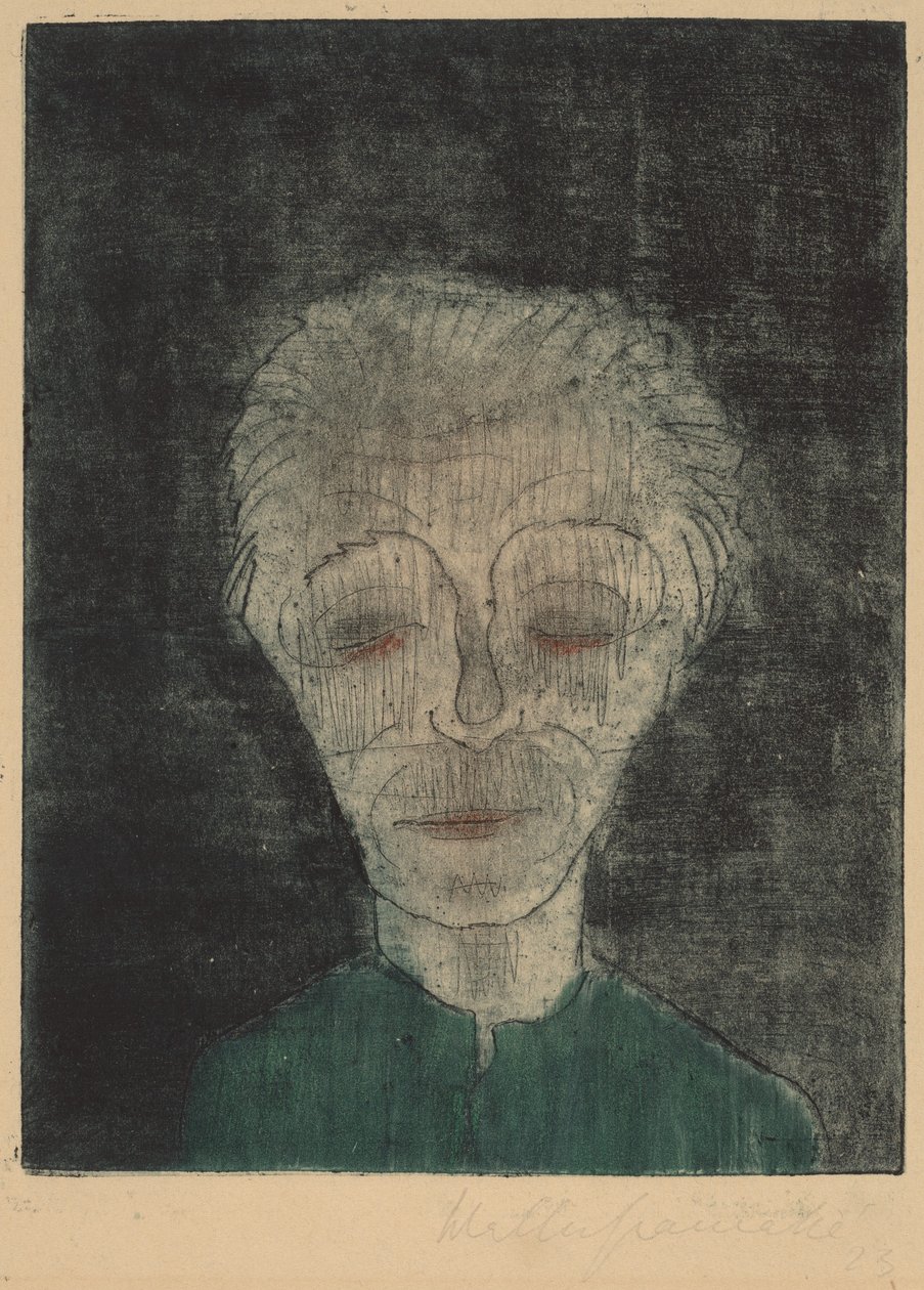疲れた男の自画像」1923年 作： ウォルター・グラマット