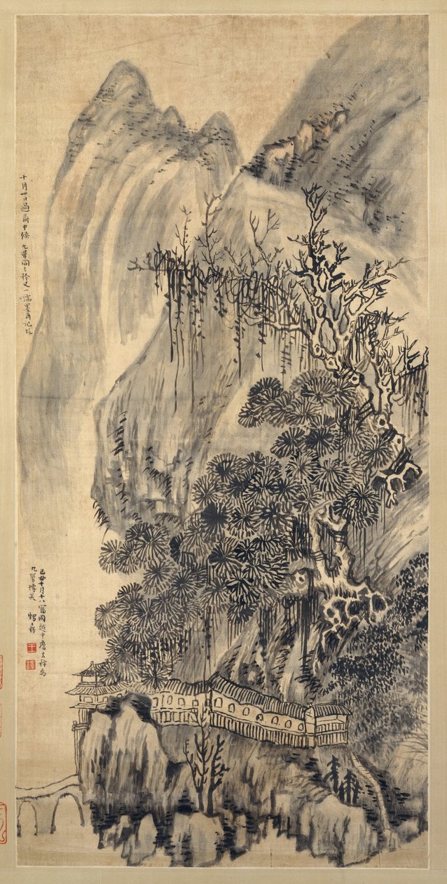 風景」（1649年）。 作： ワン・ドゥオ