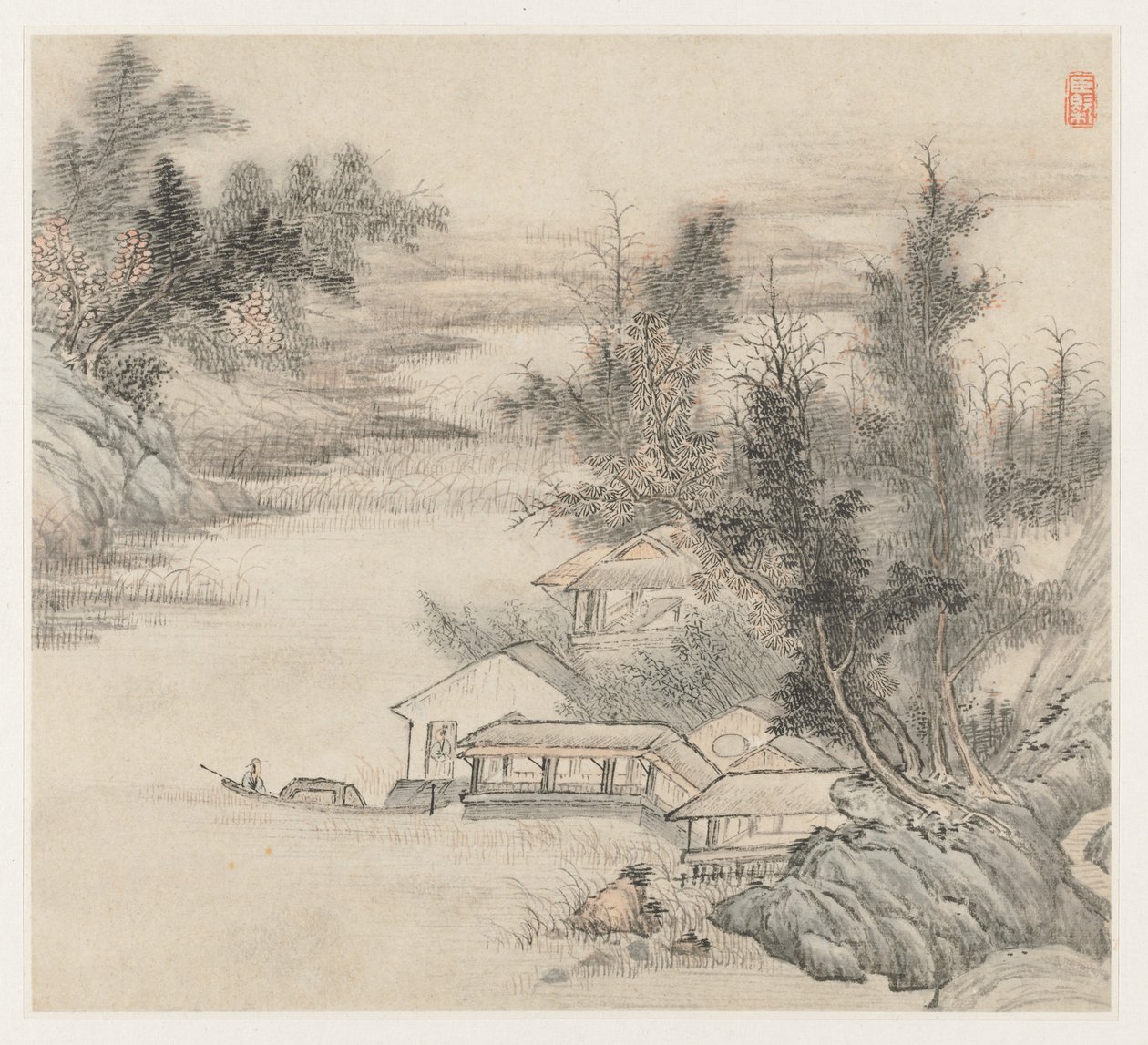 風景のアルバム：葉2、1677年。 作： ワンガイ