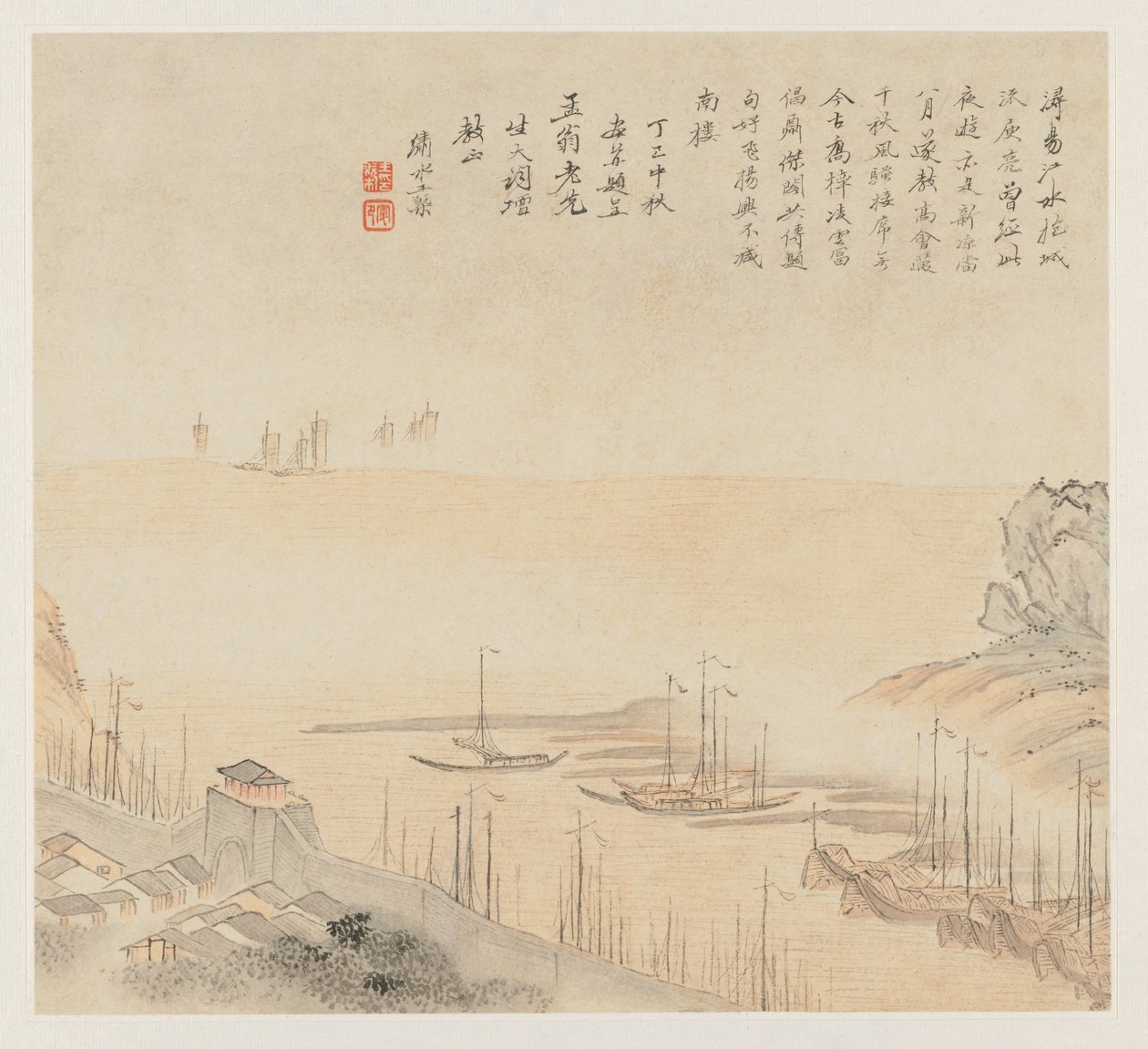 風景のアルバム：葉8、1677年。 作： ワンガイ
