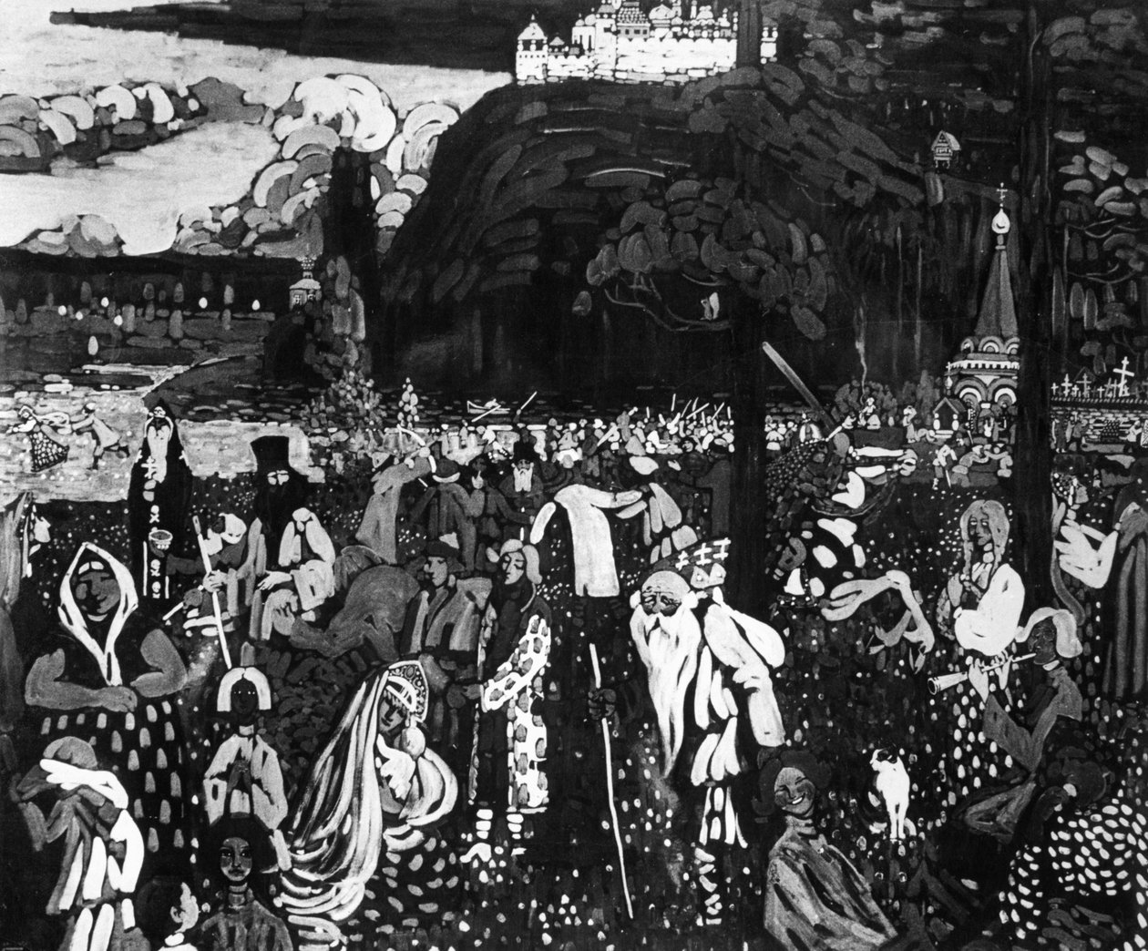 カラフル・ライフ、1907年（キャンバス上のテンペラ） 作： ワシリー・カンディンスキー