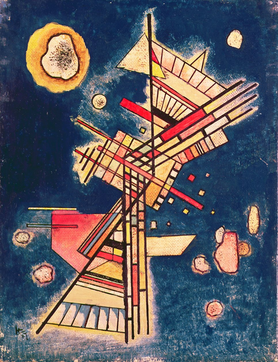 青い背景の構図、1927 作： ワシリー・カンディンスキー
