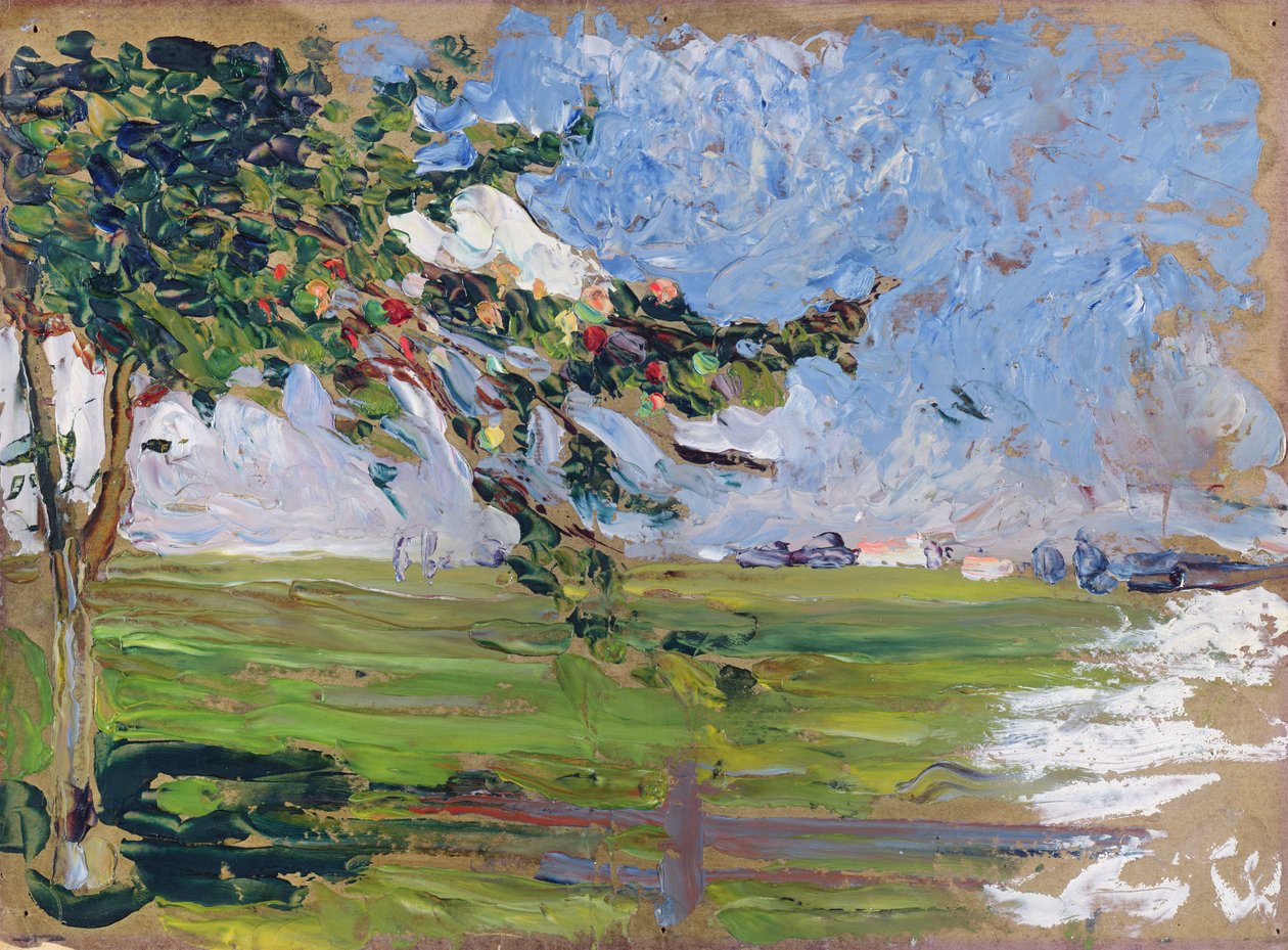 リンゴの木のある風景、1906 作： ワシリー・カンディンスキー