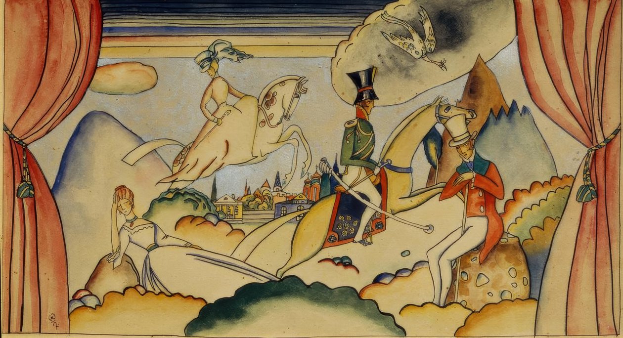 将校とのシーン 作： ワシリー・カンディンスキー