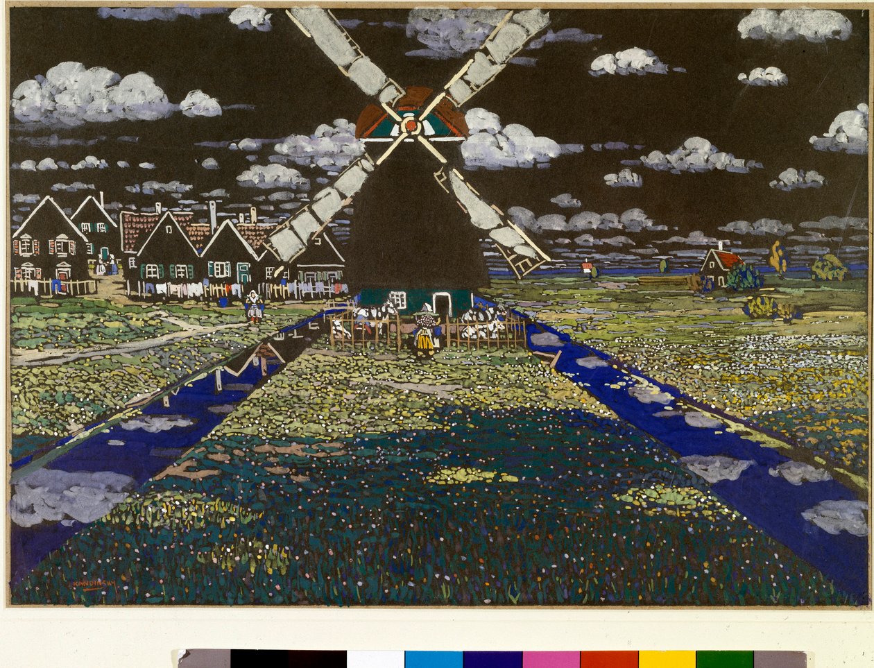 Vassily Kandinsky（またはWassily KandinskiまたはKandinskij、1866-1944）によるテンペラ風車。 1904 Dim。 37x52 cmプライベートコレクション 作： ワシリー・カンディンスキー