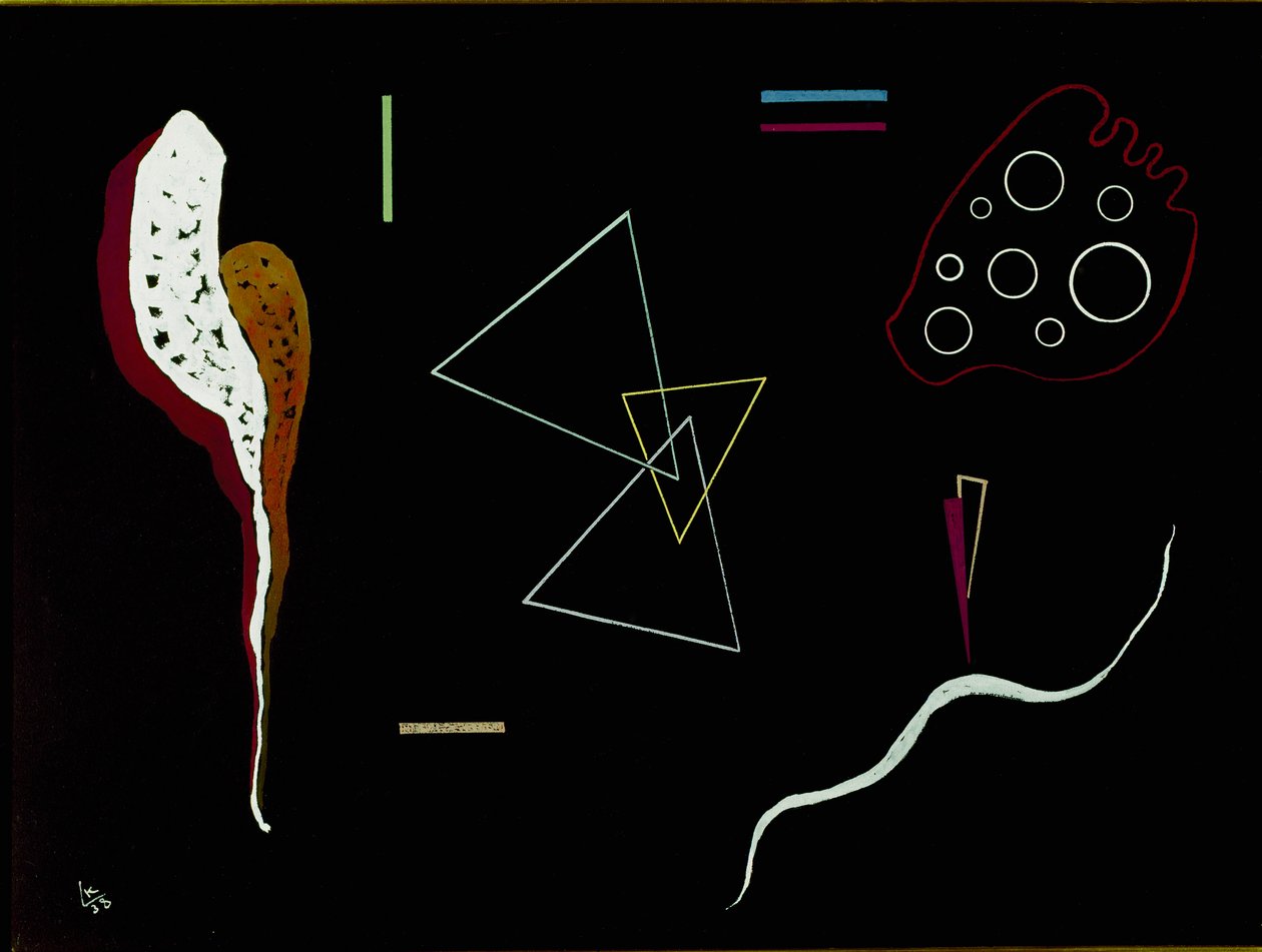 Vassily Kandinsky（またはWassily KandinskiまたはKandinskij、1866-1944）による3つの三角形の絵画ヴェネツィア、ガレリアArte Moderna 作： ワシリー・カンディンスキー