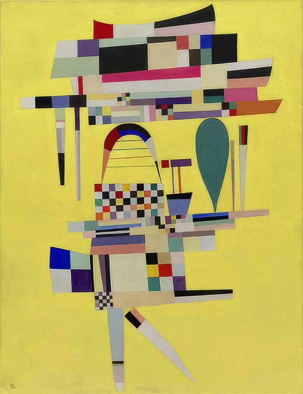 黄色の絵（ラトワルジョーン）。 1938 作： ワシリー・カンディンスキー