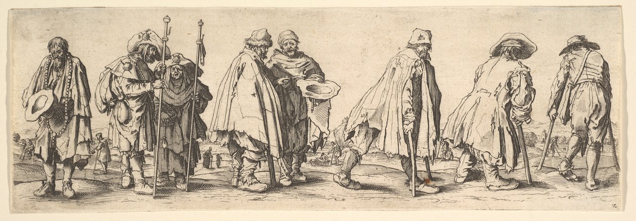 8人のベガーズ（1630年 作： ヴァーツラフ・ホラー