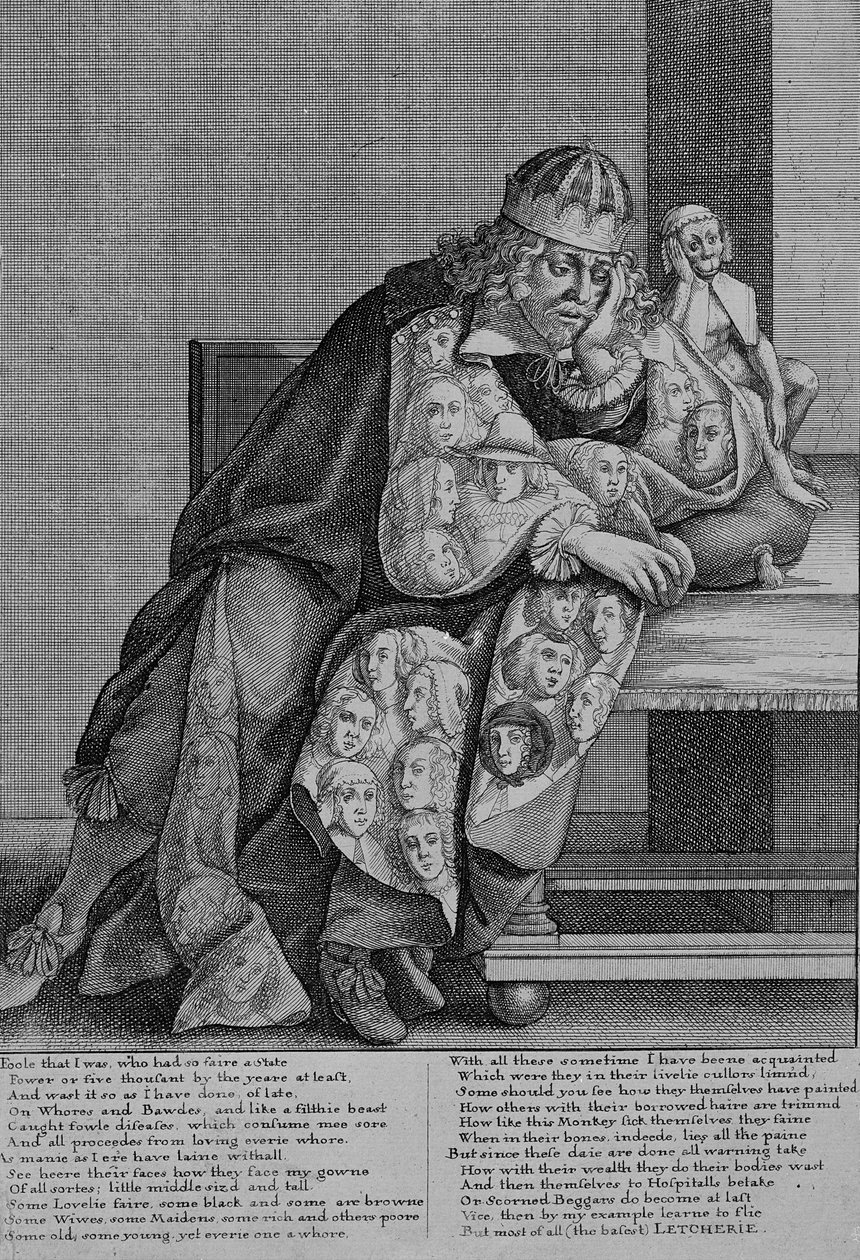 トーマス・キリグルーの詩「Letcherie」への挿絵、c.1664 作： ヴァーツラフ・ホラー