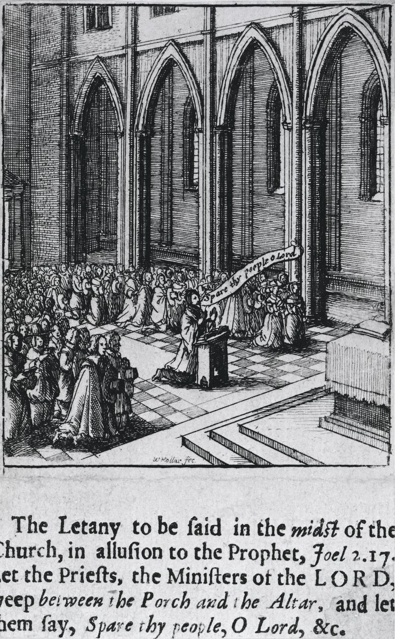教会でのリタニー（1655年頃）（エッチング 作： ヴァーツラフ・ホラー