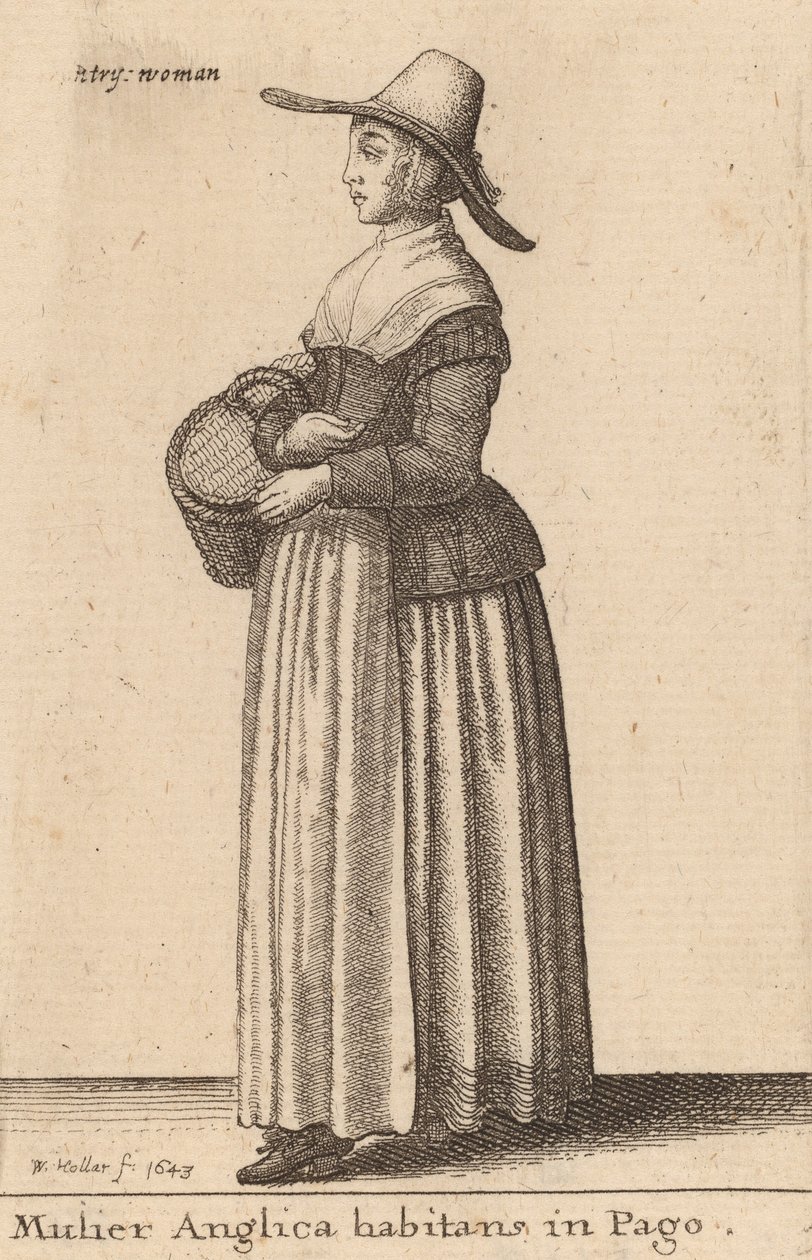Mulier Anglica Habitans in Pago, 1643. 作： ヴァーツラフ・ホラー