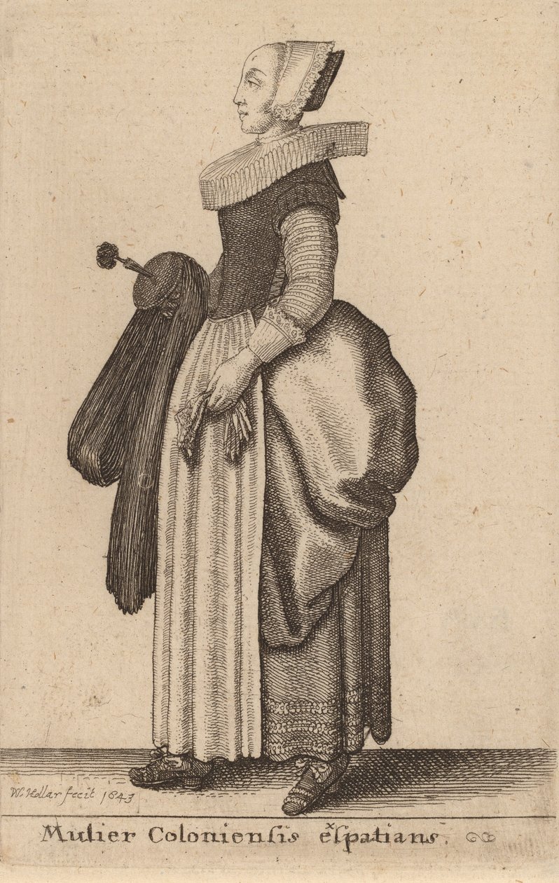 ケルン出身の女性、エクスパティア人、1643年。 作： ヴァーツラフ・ホラー