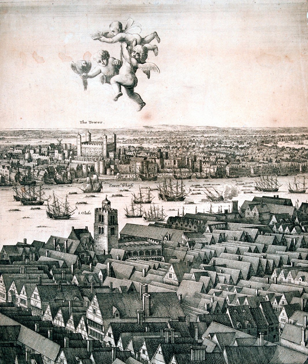 ロンドンのパノラマビュー、c1670 作： ヴァーツラフ・ホラー