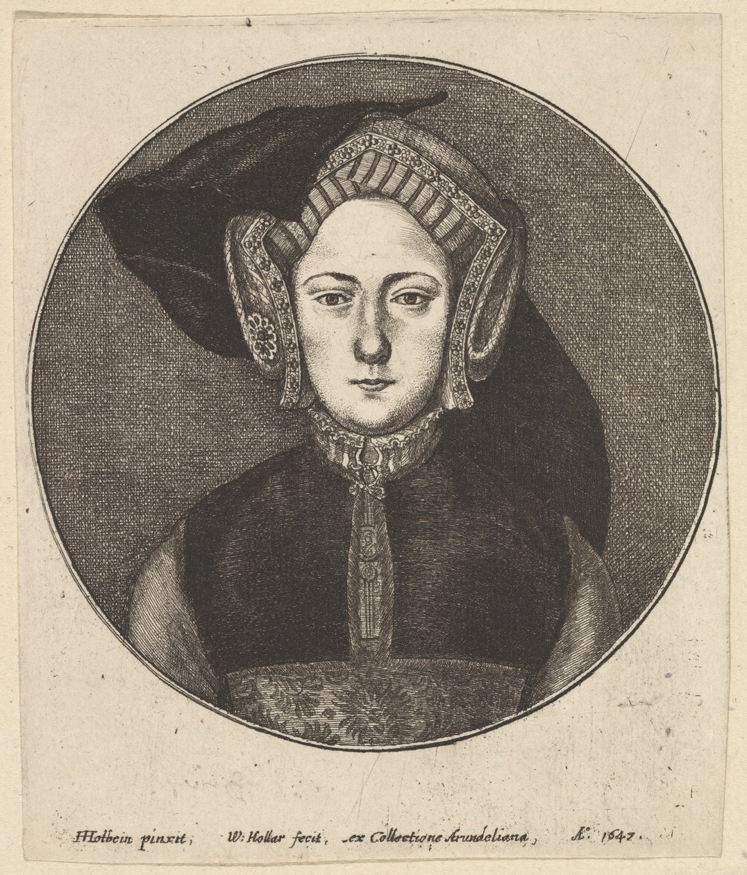 不明な女性、1647年。 作： ヴァーツラフ・ホラー