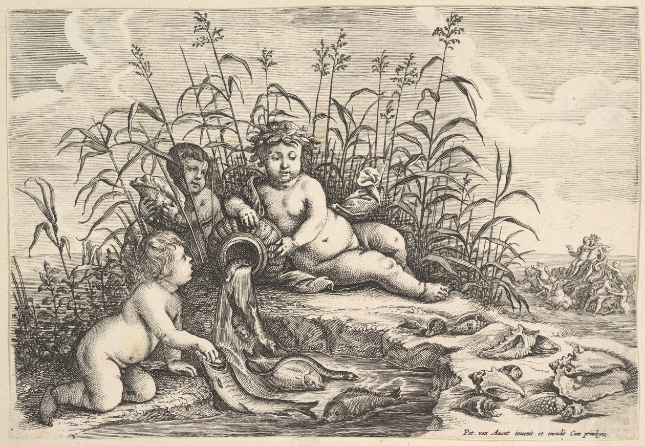 水4つの要素、ca。 1647年。 作： ヴァーツラフ・ホラー