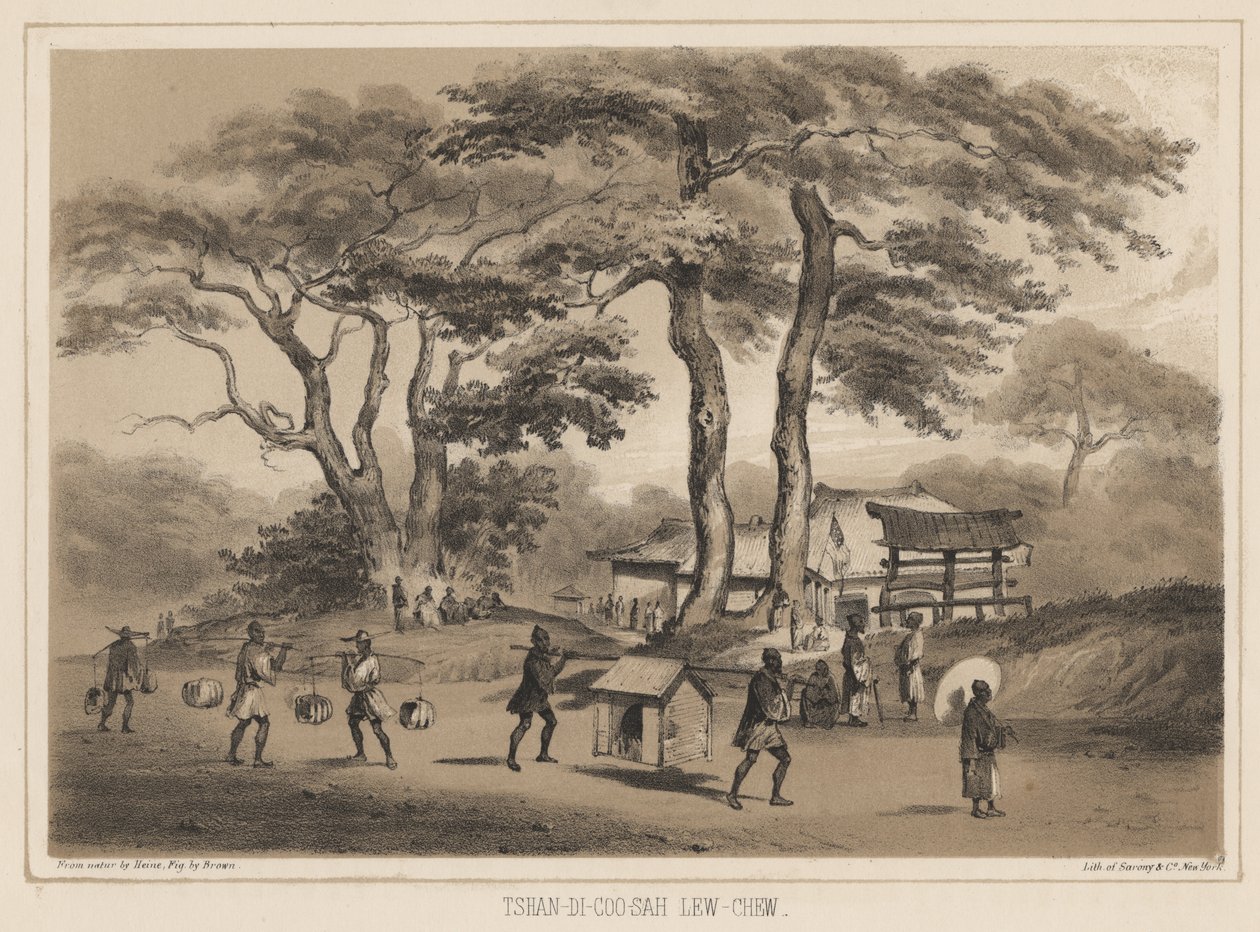Tshan-Di-Coo-Sah、Lew Chew、1855年（リトグラフ） 作： ウィルヘルム・ジョセフ・ハイネ