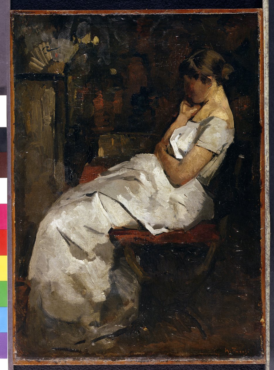 白衣の少女、1889年頃（パネル） 作： ウィレム・デ・ズワート