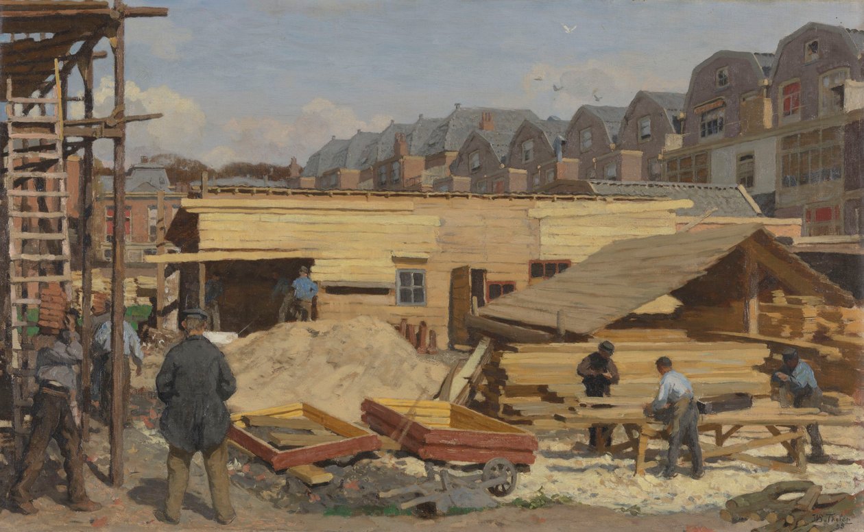 建設中の住宅、1895 年。 作： ウィレム・バスティアーン・ソレン