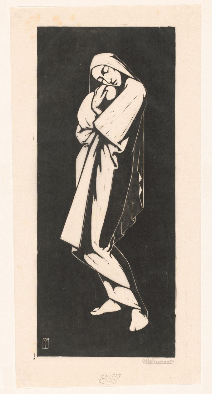 子供を持つ女性 作： Willem Bernardus IJzerdraat（アーティストによる署名）