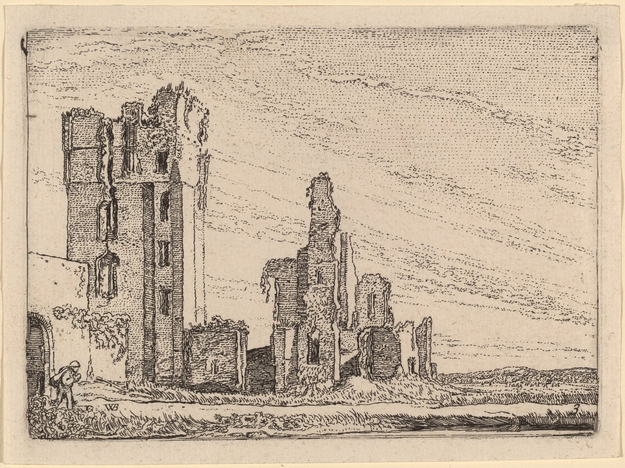 二つの廃墟 (Haarlem 近くの Huys te Kleef) 作： Willem Buytewech