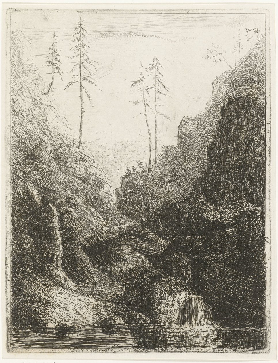 岩場の風景 作： Willem Matthias Jan van Dielen