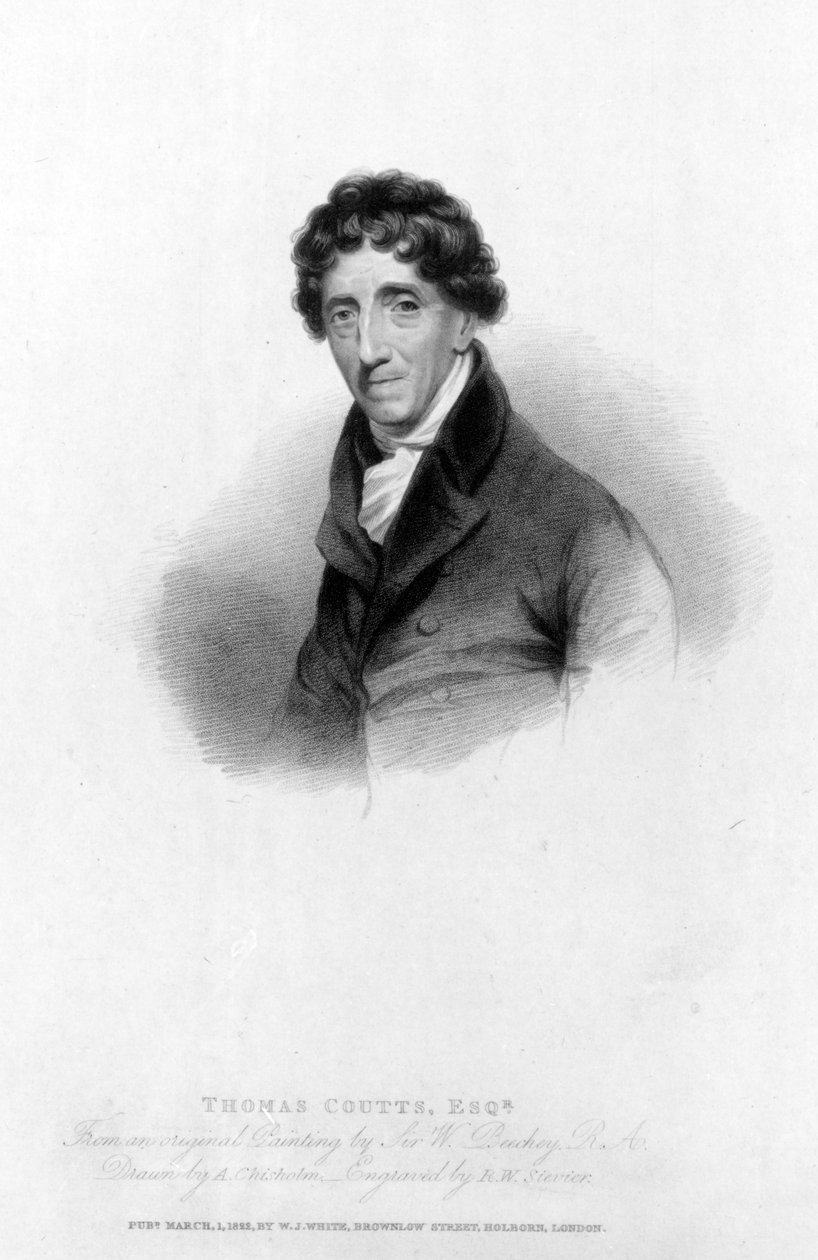 Thomas Coutts、Esq。 A.チザムによって描かれ、RW Sievierによって刻まれた、1822年 作： ウィリアム・ビーチー
