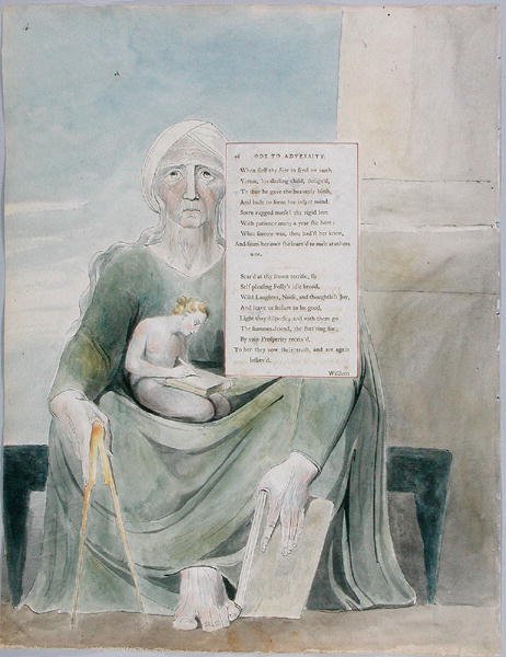 Odes to Adversity、design 38 from The Poems of Thomas Gray、1797-98（wc with pen＆black ink on paper） 作： ウィリアム・ブレイク