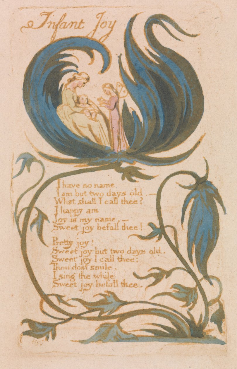 Song of Innocence、Plate 14、Infant Joy（Bentley 25） 作： ウィリアム・ブレイク