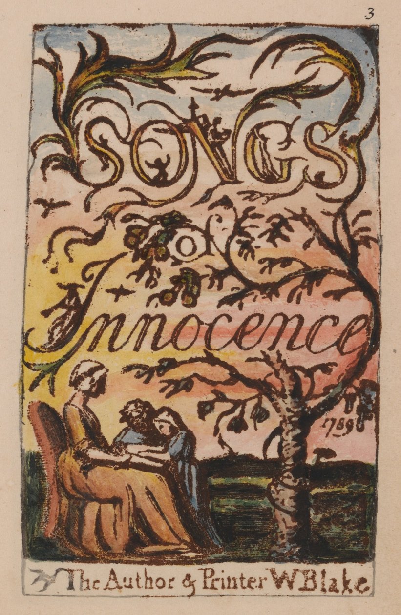 Song of Innocence and Experience、Plate 3、Innocence Title Page（Bentley 3） 作： ウィリアム・ブレイク