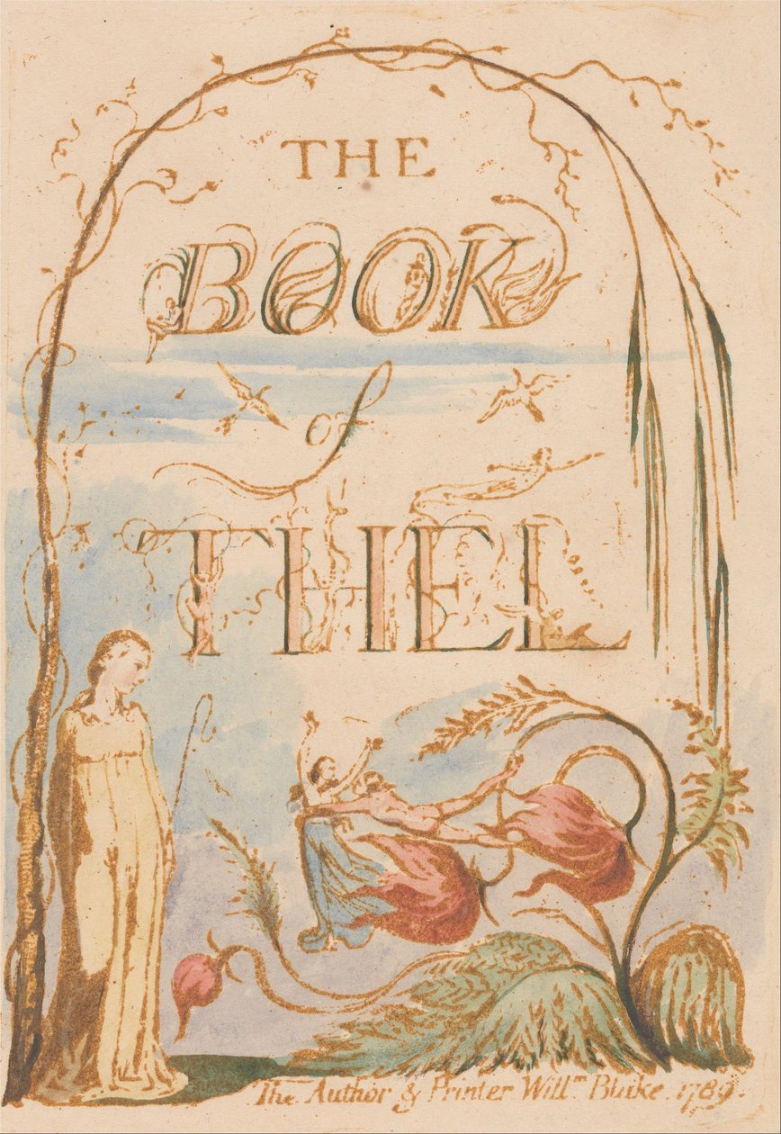 The Book of Thel、プレート2、タイトルページ 作： ウィリアム・ブレイク