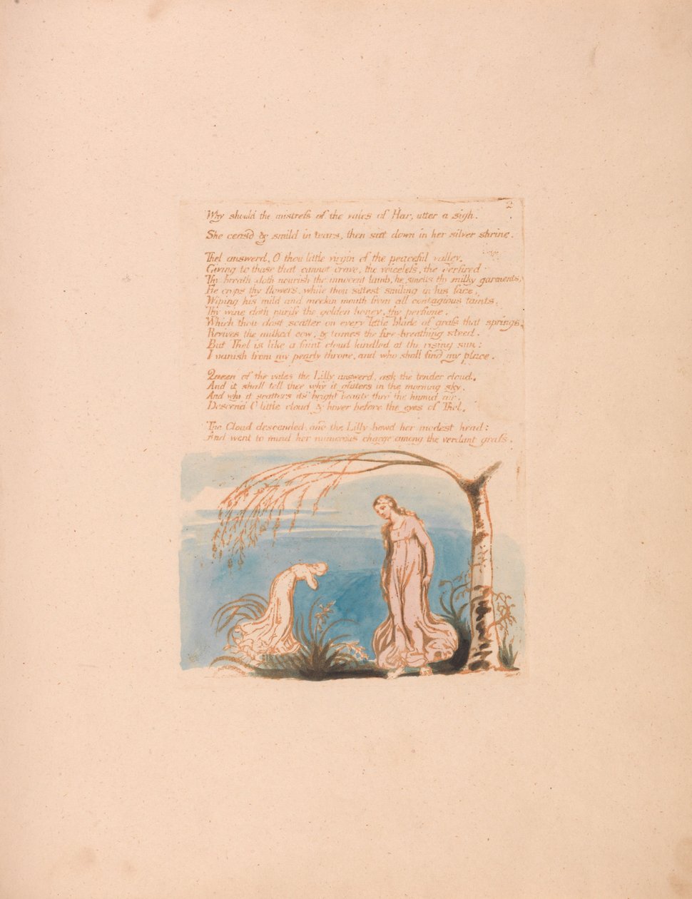 The Book of Thel、Plate 4、なぜ女主人がすべきなのか。 。 。 。 作： ウィリアム・ブレイク